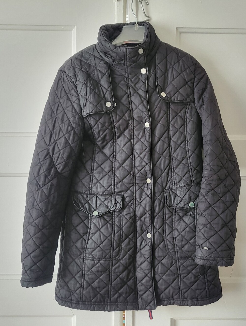 Tommy Hilfiger Black Quilted Puffer Coat Size Small